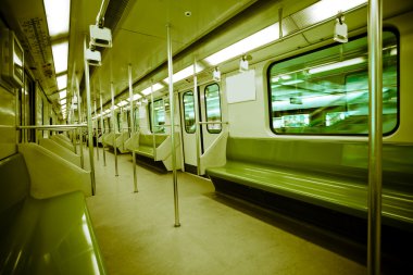 Interior of subway train clipart