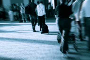 Bags at the airport, motion blur clipart