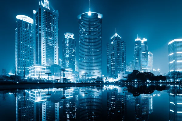 Noční pohled na Šanghaj Stock Snímky