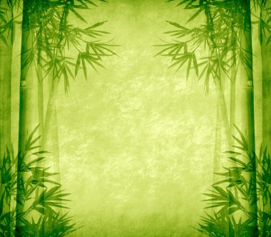 Design of chinese bamboo trees with texture of handmade paper clipart