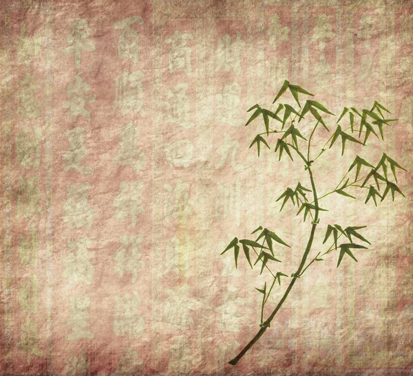 Ontwerp van chinese Bamboe bomen met textuur van handgeschept papier — Stockfoto