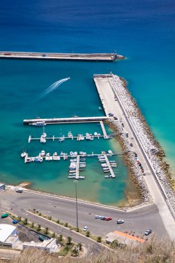 Porto Santo harbor vertical clipart