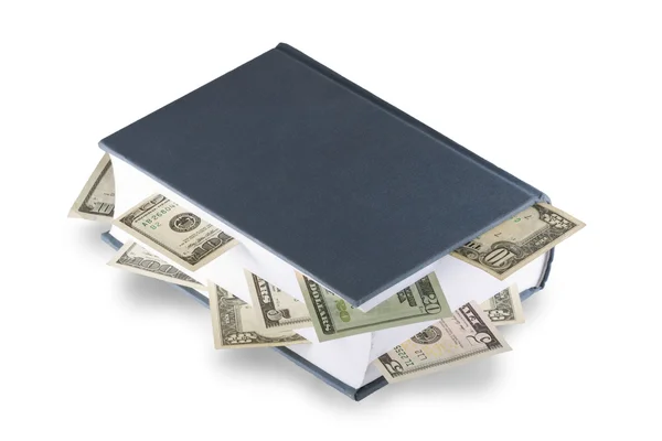 Book with dollars — Stock Photo, Image