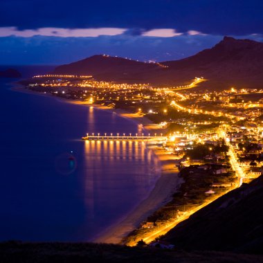 Porto Santo island by night clipart