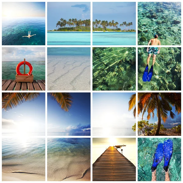 Maldiven collage — Stockfoto