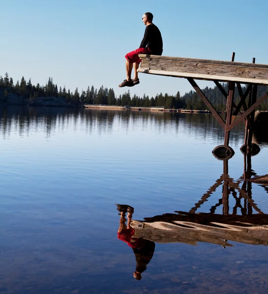 Man på sjön — Stockfoto