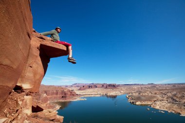 Man on the cliff clipart