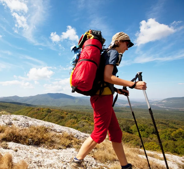 Girl in hike — Stock Photo, Image