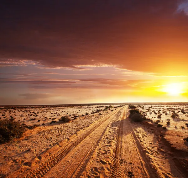 Route dans le désert — Photo