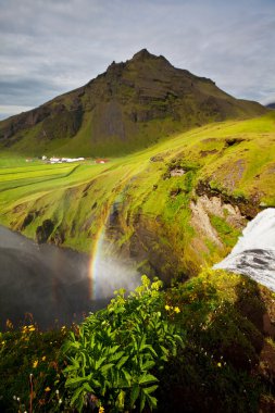 Waterfall in Iceland clipart