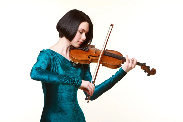 Dziewczyna z skrzypce na biały — Zdjęcie stockowe