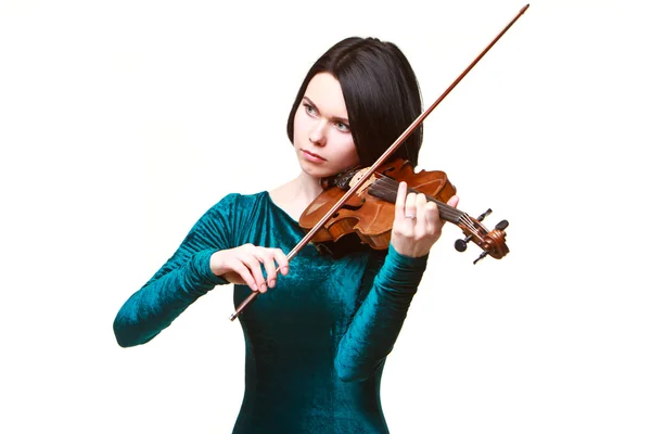 Menina com violino no branco — Fotografia de Stock