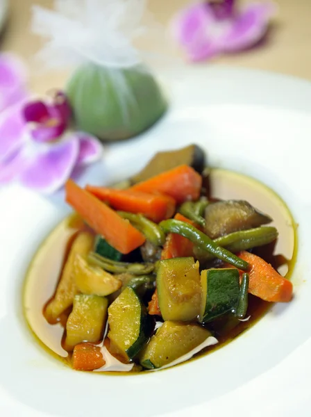 Wok legumes cozidos no vapor — Fotografia de Stock