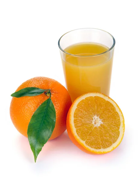 Sok pomarańczowy i owoce — Zdjęcie stockowe