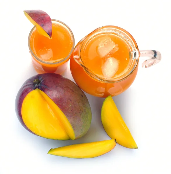 Sok z mango i owoców — Zdjęcie stockowe
