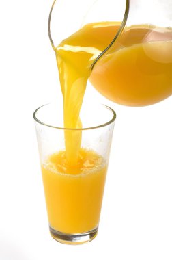 Orange juice is poured clipart