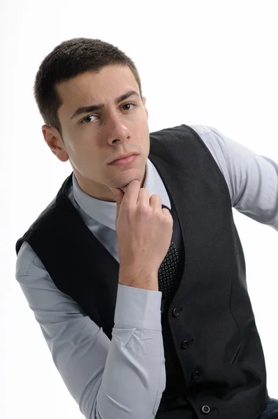 Young businessman looking worried Stock Photo