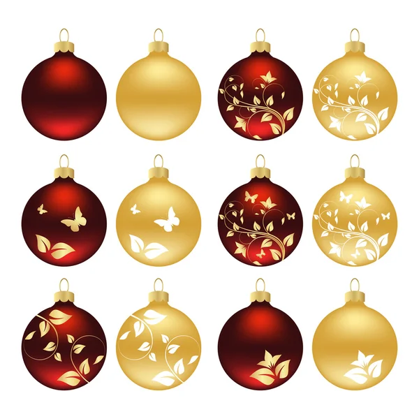 Christmas baubles — Stock Vector