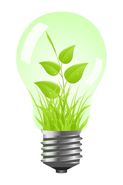 Ampoule avec plante à l'intérieur — Image vectorielle