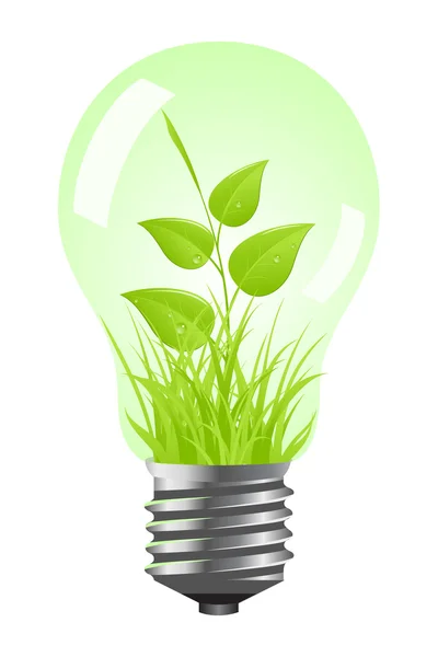 Bulb with plant inside — Stock Vector