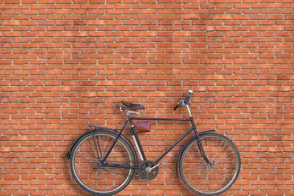 Tuğla duvar ve Bisiklet — Stok fotoğraf