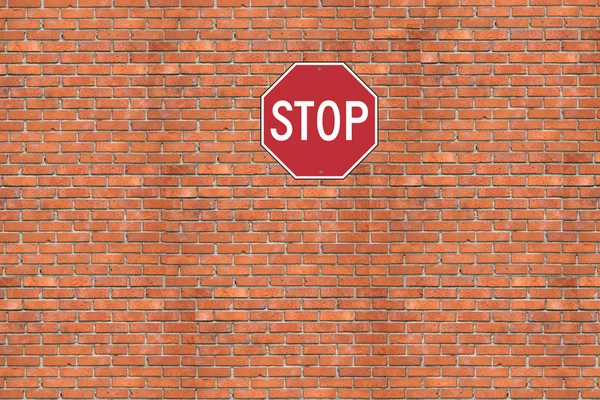 Fermati. Muro di mattoni — Foto Stock
