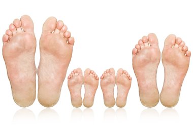 Family. The large and small feet clipart