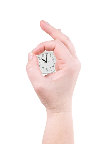 Clock and palm — Stock Photo, Image