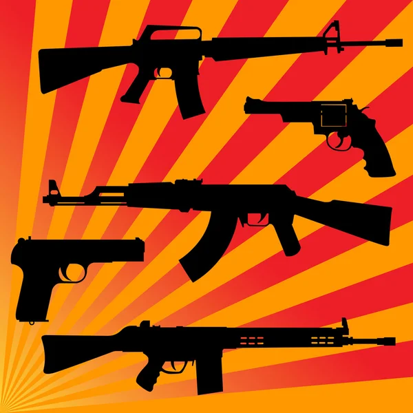 Paprsky a střelných zbraní — Stockový vektor