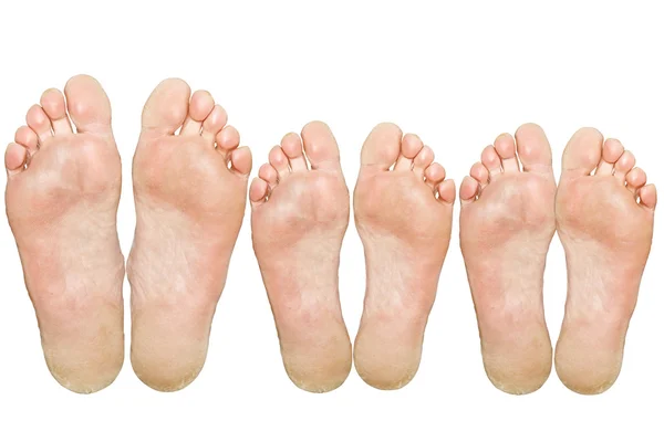 Os pés grandes e pequenos — Fotografia de Stock