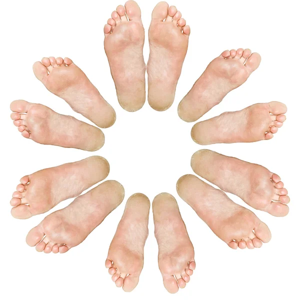 Círculo Os pés grandes e pequenos — Fotografia de Stock