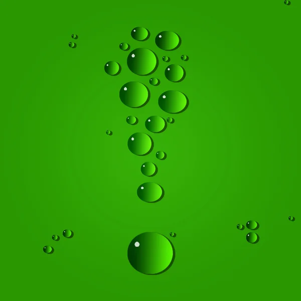 Gocce d'acqua su fondo verde — Foto Stock