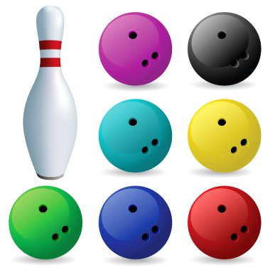 Set of balls. Bowling clipart