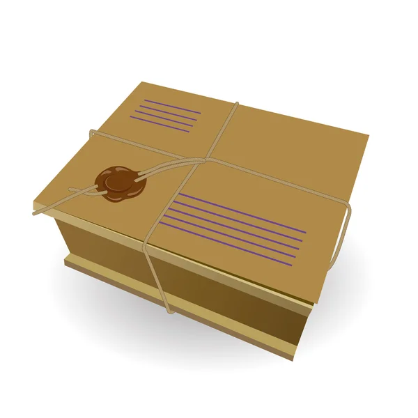 Kapaklı ahşap kutu — Stok Vektör