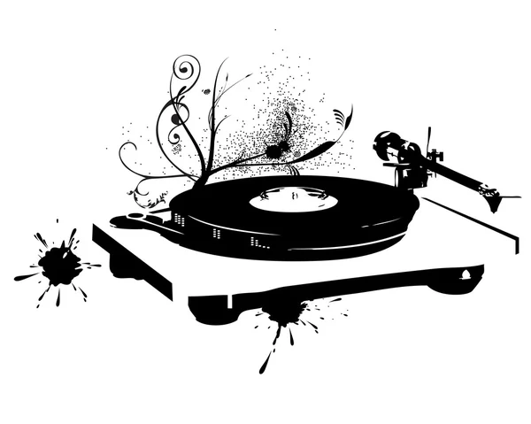 DJ mix. Vinyl record — Stockvector