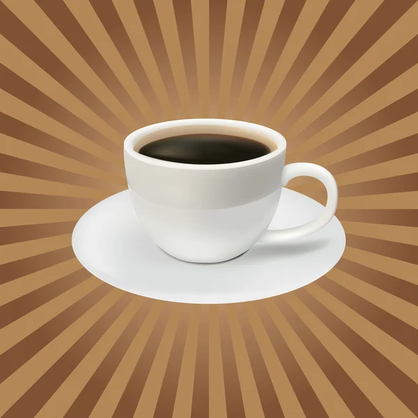 Šálek kávy na hnědé pozadí — Stockový vektor