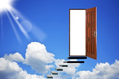 Open door in heavens clipart