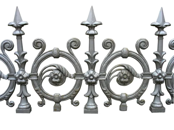 Forged decorative fence isolated over white — Stock Photo, Image