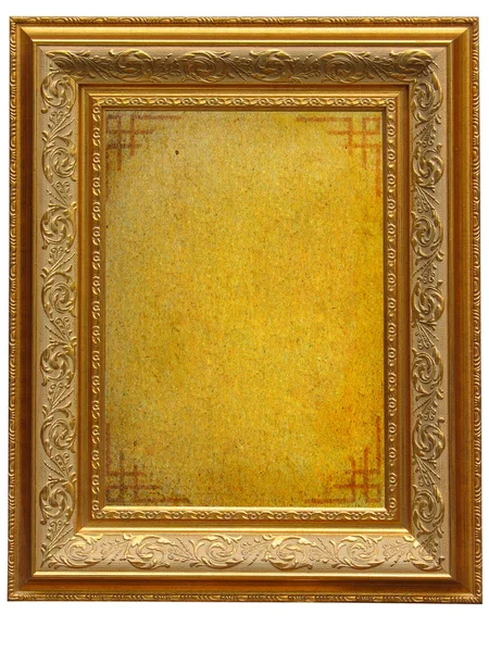 Vintage golden picture frame met lege perkament — Stockfoto