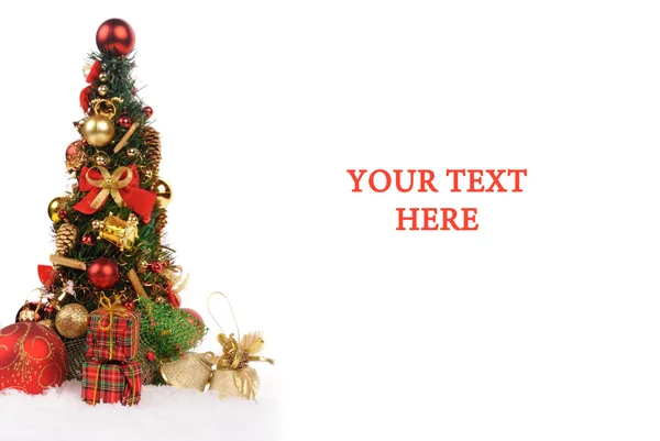 Geschenkboxen mit Weihnachtsbaum — Stockfoto