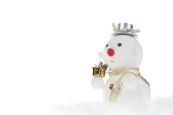 Šťastný Vánoce sněhulák hračka — Stock fotografie