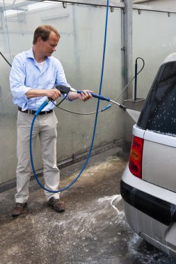 Washing a car clipart