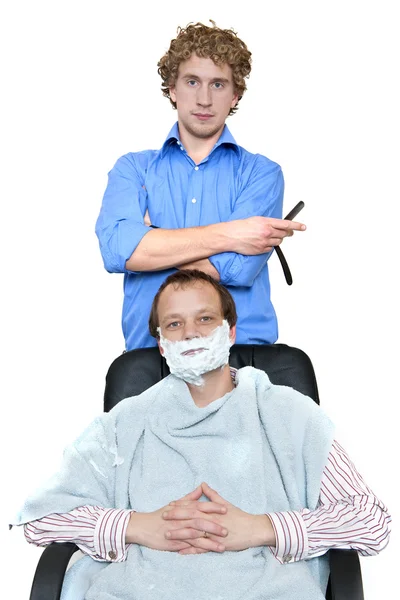 Barber and Client — Stock Photo, Image