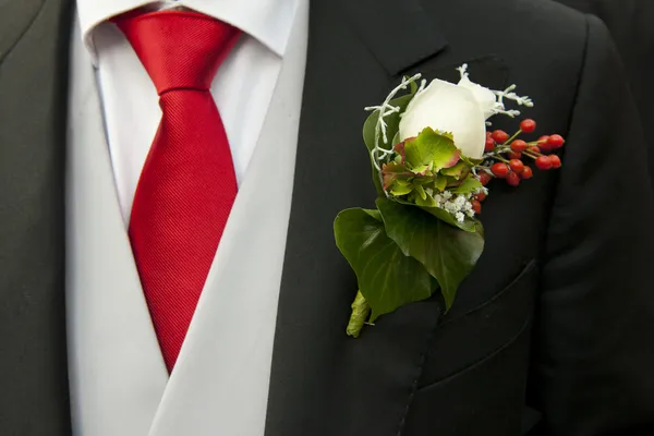 Corsage bruid en bruidegom — Stockfoto