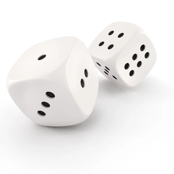 3d dice on white background — Stock Photo, Image