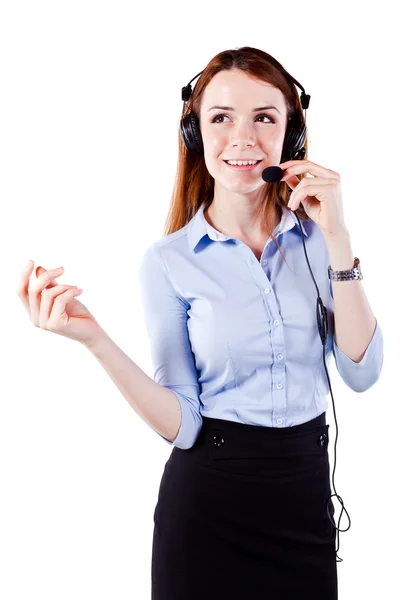 Attractive young woman call center support Stock Photo