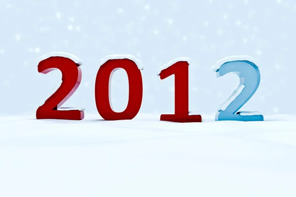 3d 2012 happy new year ! — Stock Photo, Image