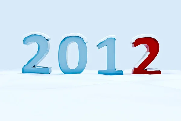 3D 2012 šťastný nový rok ! — Stock fotografie