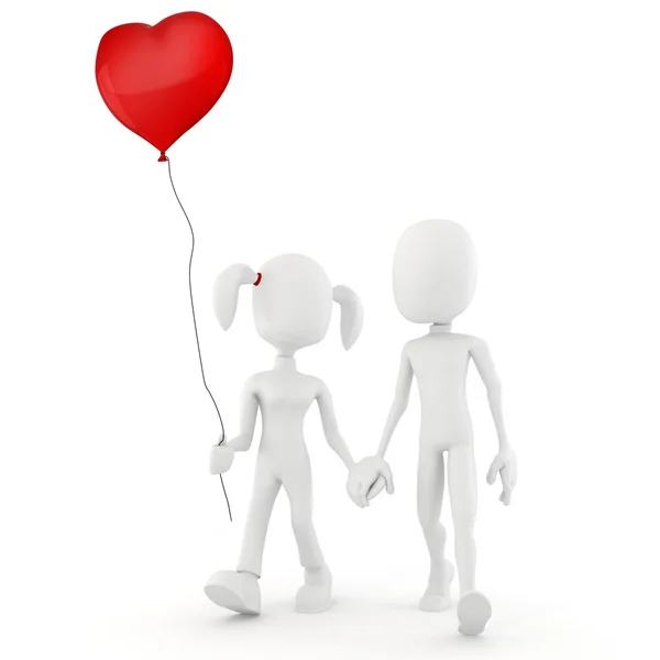 3d hombre San Valentín concepto amor está en el aire ! — Foto de Stock