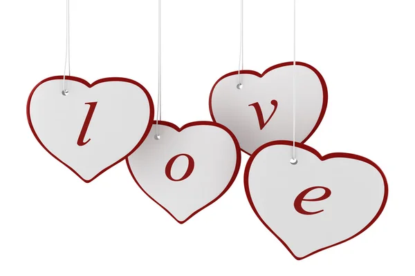 3D Sevgililer günü kalpleri — Stok fotoğraf